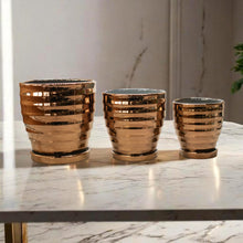 Cargar imagen en el visor de la galería, Maceta cerámica dorada