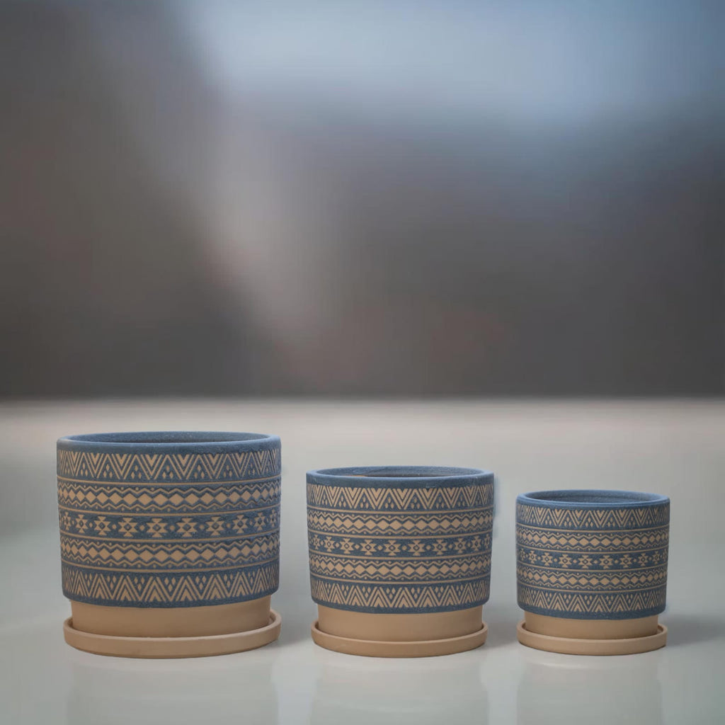 Maceta Tribal Azul