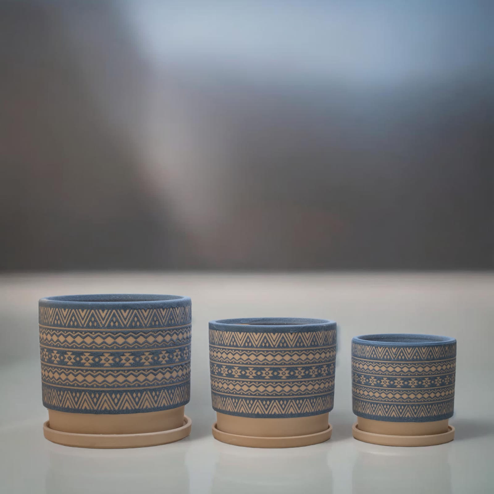Maceta Tribal Azul